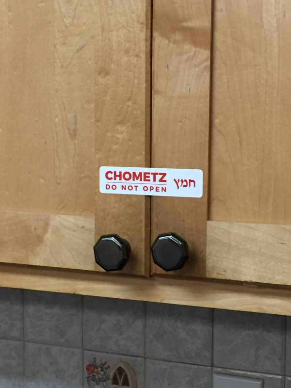 Packaged removable chometz stickers leaves no residue for marking cabinets NOT kosher for passover